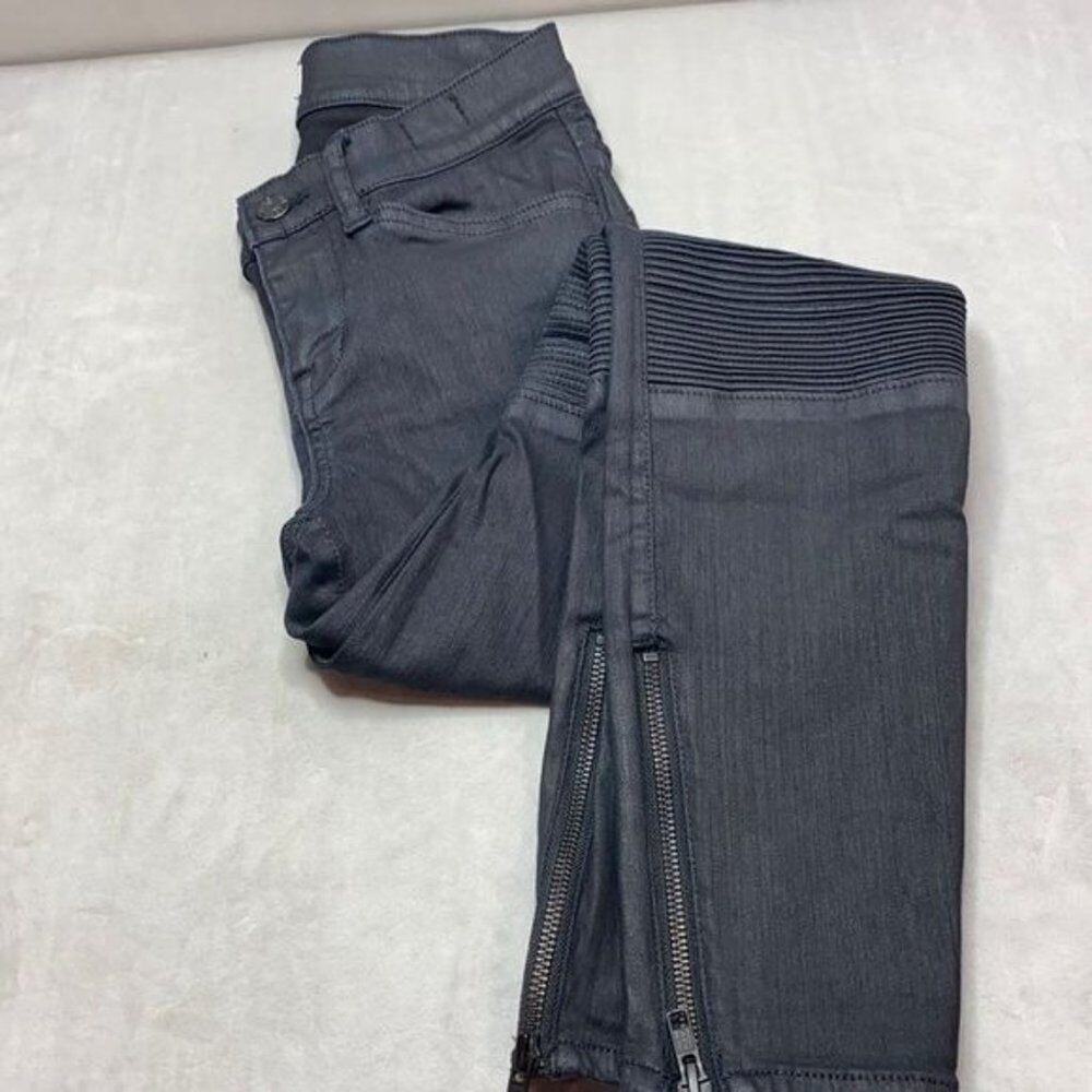 Madewell Skinny Skinny Black Moto Racetrack Jeans